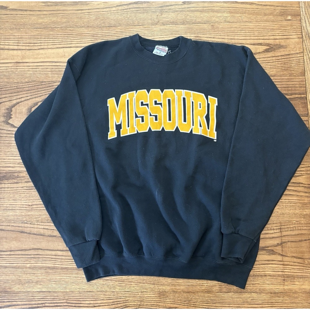 Vintage 90s Missouri University Spell‎ Out Crewneck Sweatshirt Size XL
